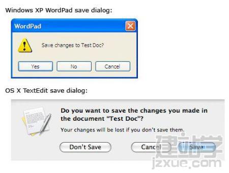 WordPad and OS X save dialogs