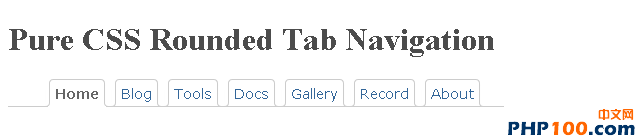 Pure CSS Rounded Tab Navigation