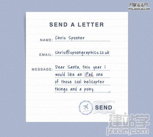 View the letter style contact form demo